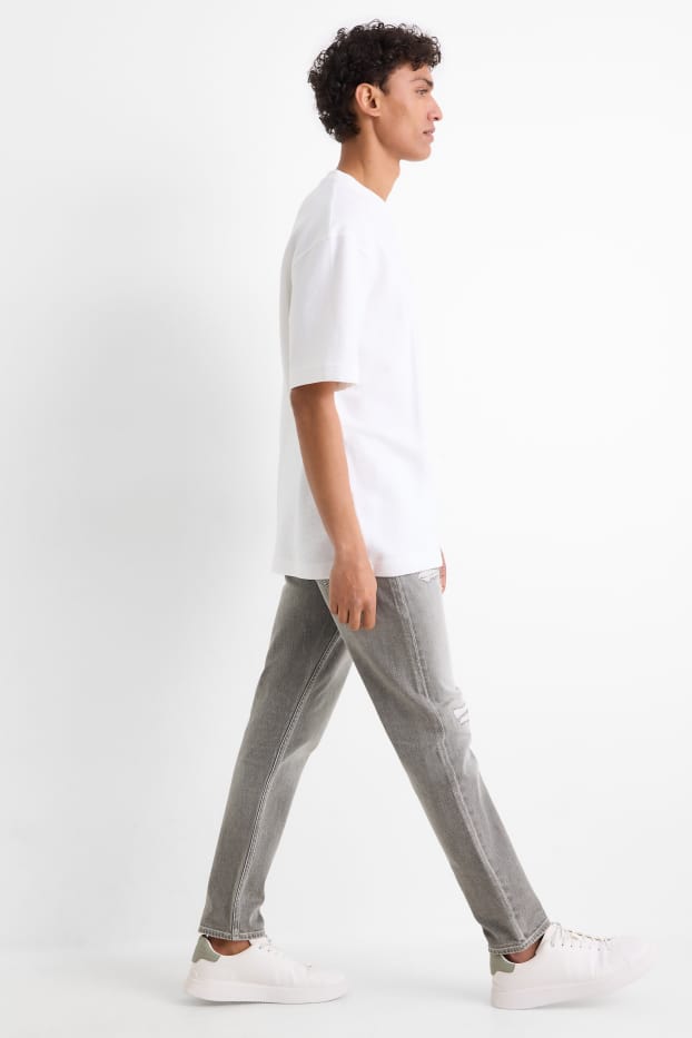 Pánské - Slim tapered jeans - šedá