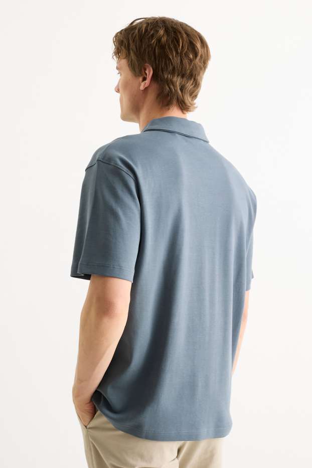 Pánské - Polokošile - relaxed fit - šedá