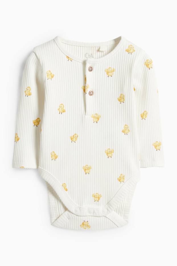 Unisex - Chicks - baby bodysuit - ribbed - cremewhite