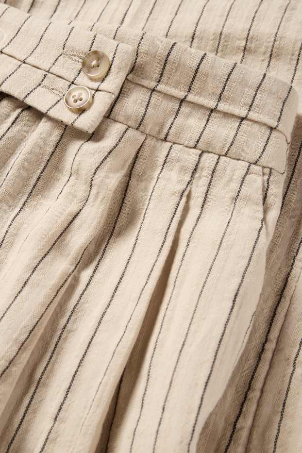 Femei - Pantaloni de stofă - talie medie - wide leg - structurați - negru / nej