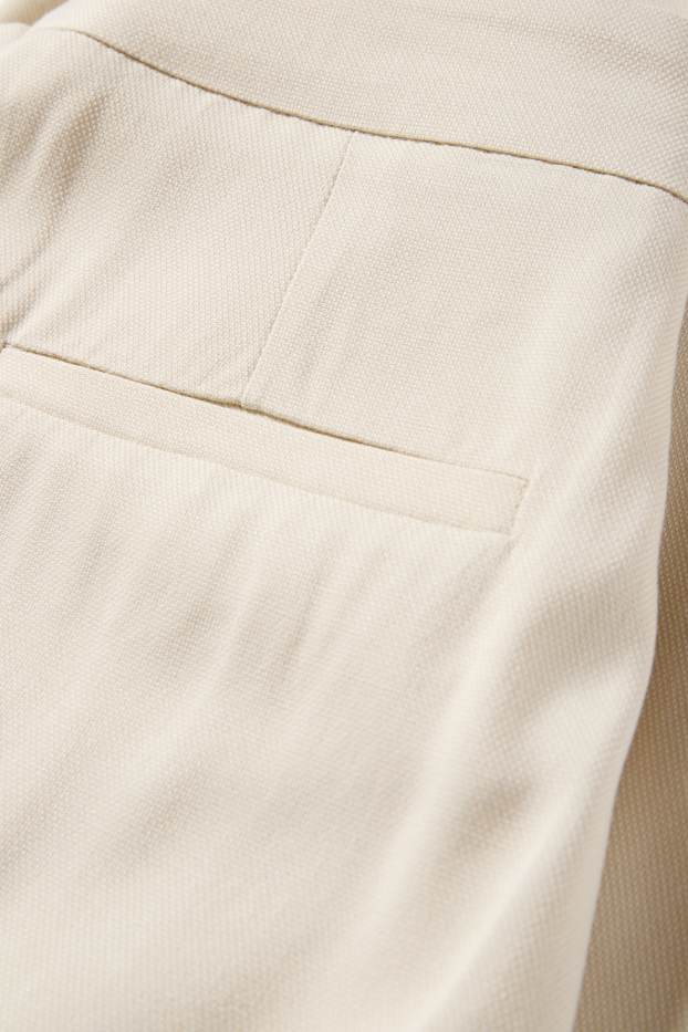 Damen - Stoffhose - High Waist - Tapered Fit - cremefarben