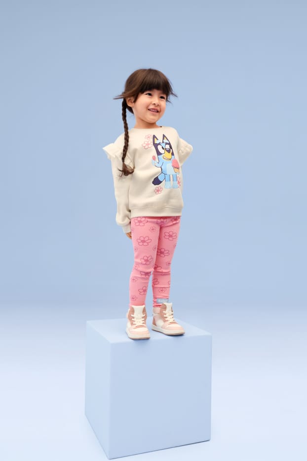 Kinderen: meisjes - Bluey - set - sweatshirt en legging - 2-delig - wit / roze