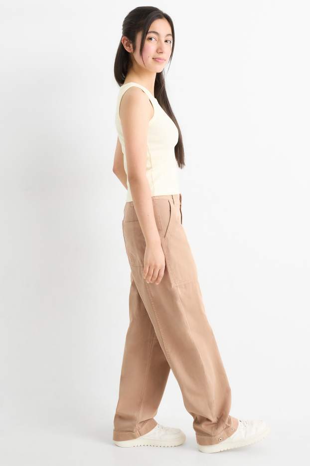 Bambine - Pantaloni di stoffa - marrone chiaro