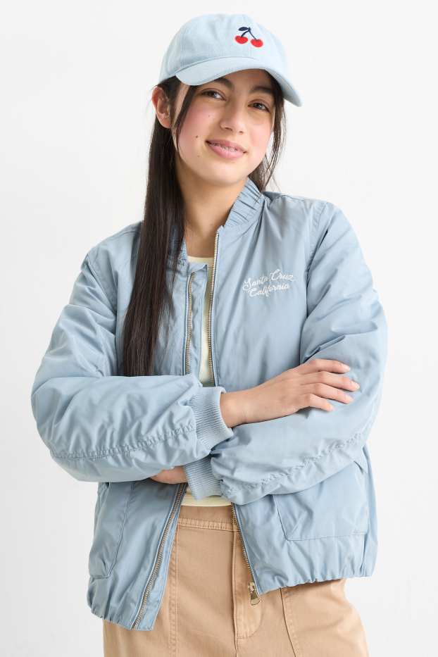 Děti - dívky - California - bomber - s výplní - světle modrá