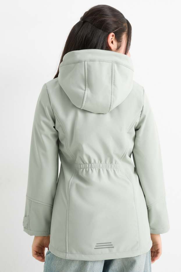 Bambine - Giacca softshell con cappuccio - impermeabile - verde menta