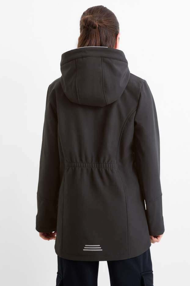 Copii - Fete - Geacă softshell cu glugă - impermeabilă - negru