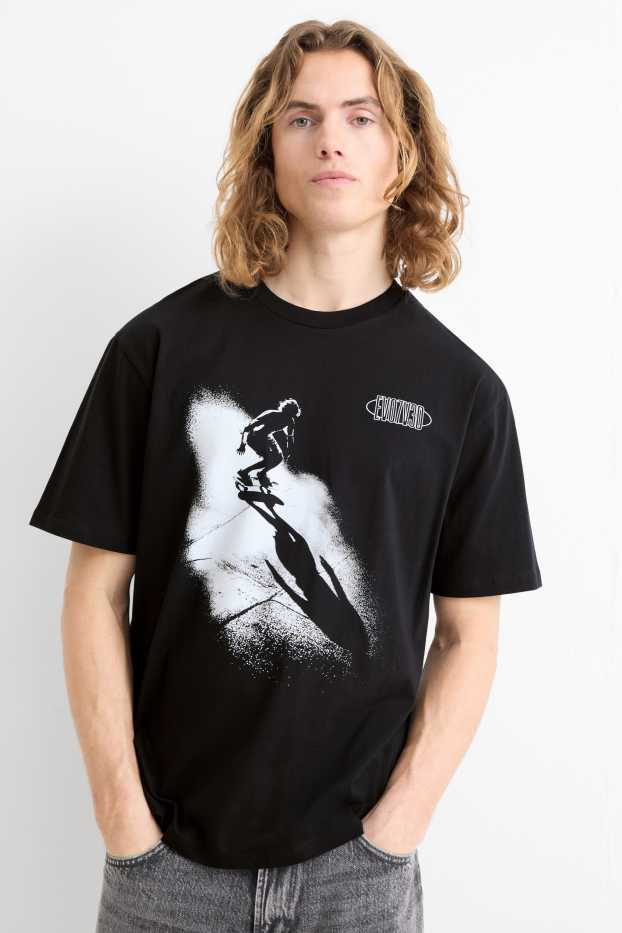 Hommes - T-shirt - relaxed fit - noir