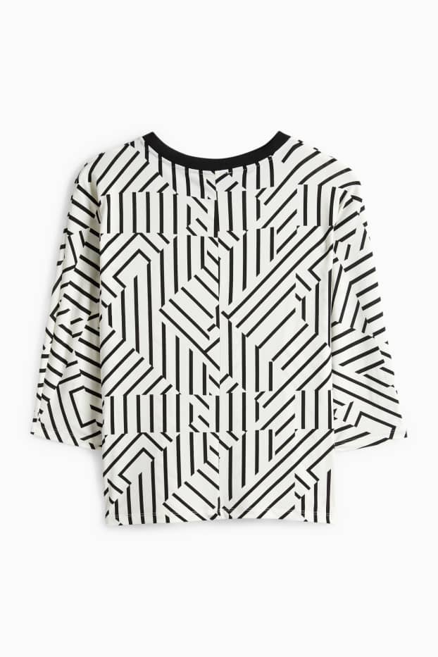 Donna - T-shirt - relaxed fit - fantasia - bianco / nero