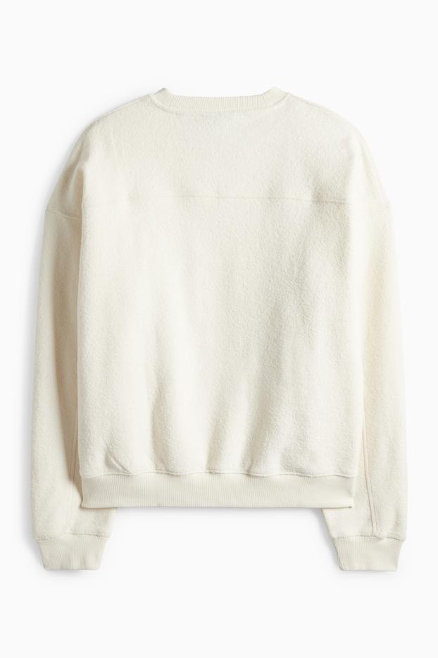 Herren - Sweatshirt - strukturiert - cremefarben