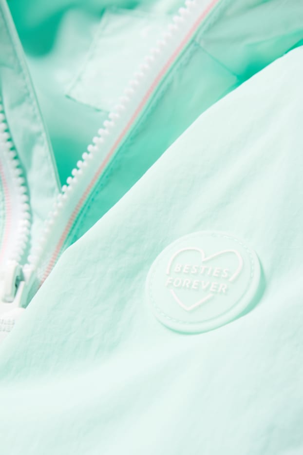 Kinder Mädchen - Jacke mit Kapuze - wasserabweisend - mintgrün