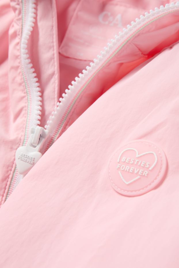 Kinder Mädchen - Jacke mit Kapuze - wasserabweisend - rosa