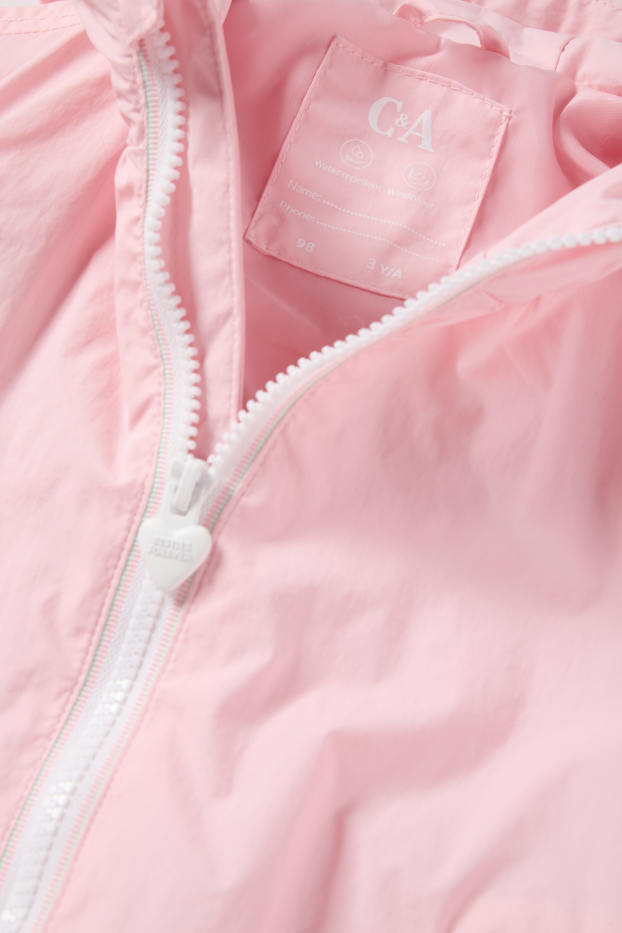 Kinder Mädchen - Jacke mit Kapuze - wasserabweisend - rosa
