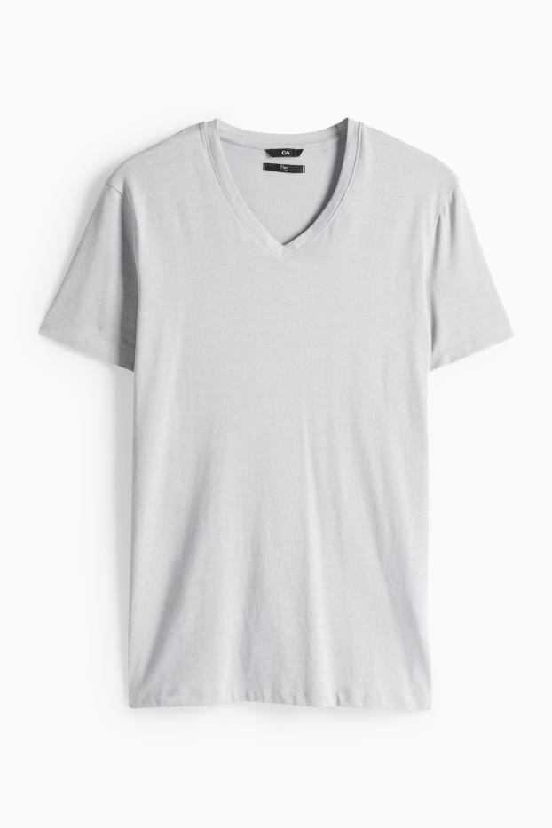 Herren - T-Shirt - Slim Fit - Flex - grau