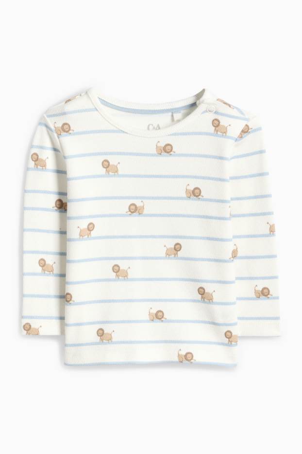 Miminka - chlapci - Lev - outfit pro miminka - 3dílný - bílá/modrá