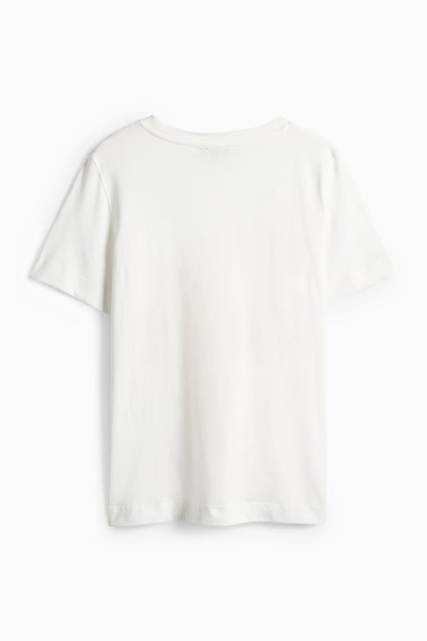 Donna - T-shirt - regular fit - effetto brillante - bianco