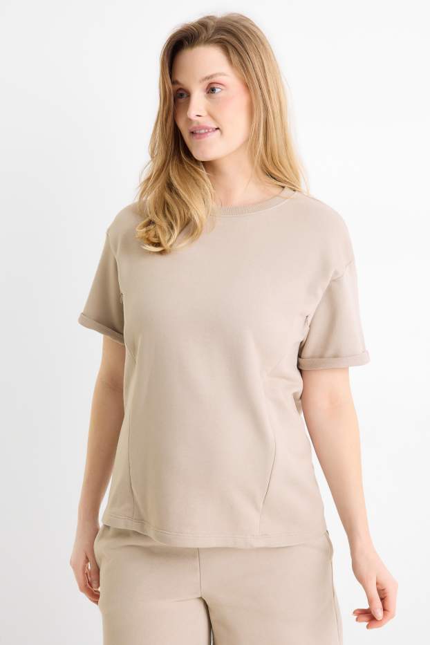 Dames - Voedings-T-shirt - beige