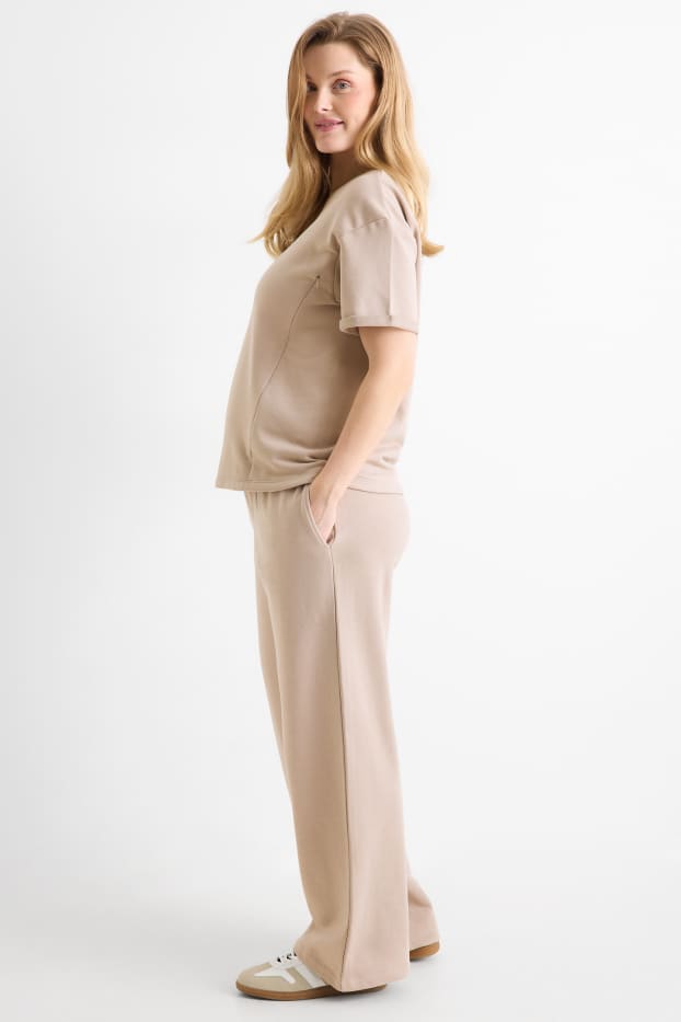 Damen - Umstands-Jogginghose - hellbeige