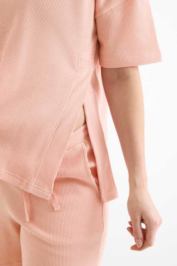 Femmes - Pyjashort d’allaitement - corail