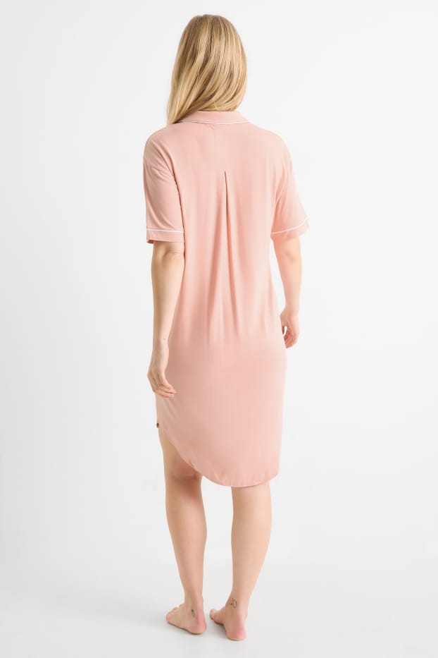 Damen - Umstands-Viskose-Nachthemd - rosa