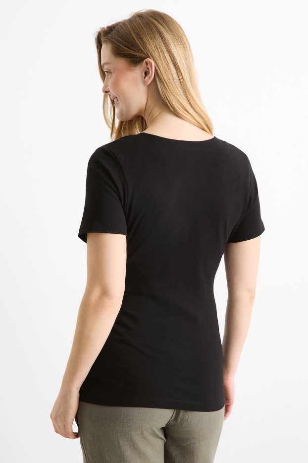 Damen - Still-Pyjamashirt - schwarz