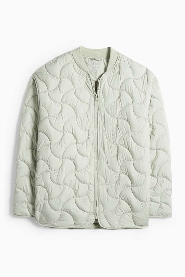 Dames - Jas met stiksels - lichtgroen