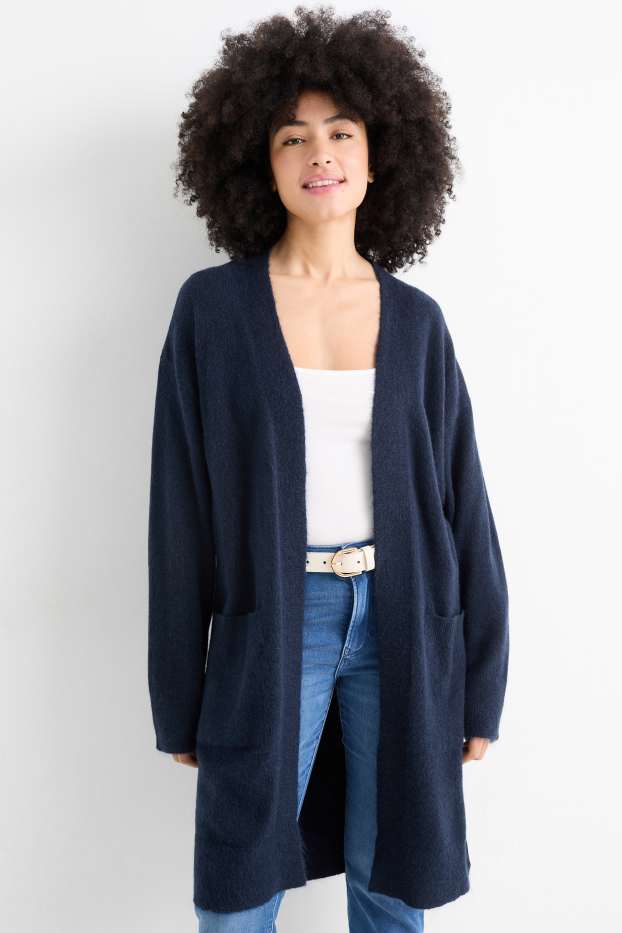 Women - Long cardigan - dark blue
