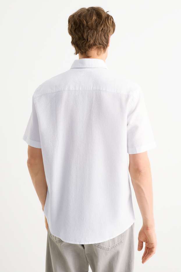Home - Camisa - regular fit - Kent - texturada - blanc