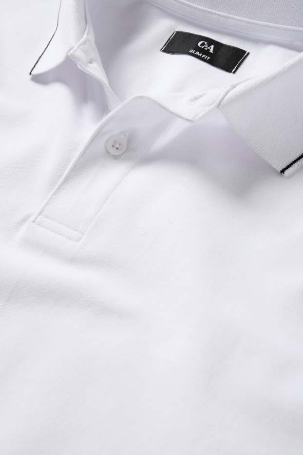 Hommes - Polo - slim fit - blanc