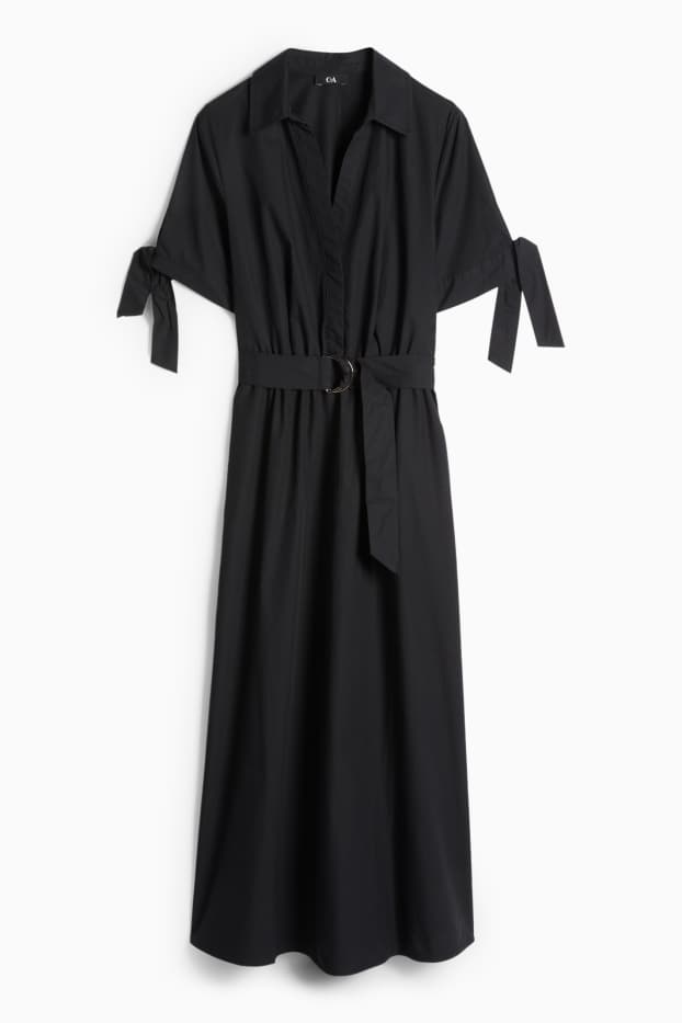 Dona - Vestit fit & flare amb cinturó - negre