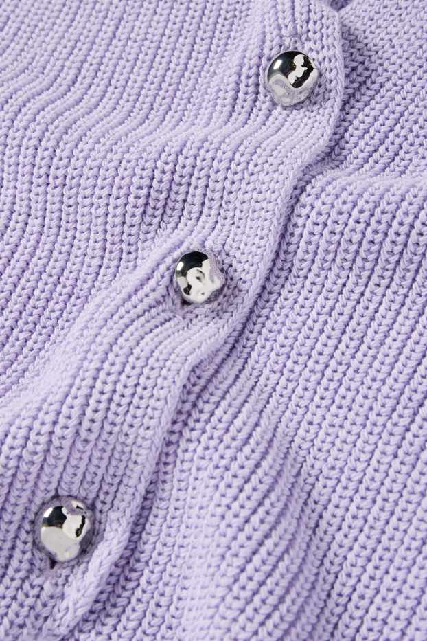 Women - Knitted waistcoat - ribbed - purple