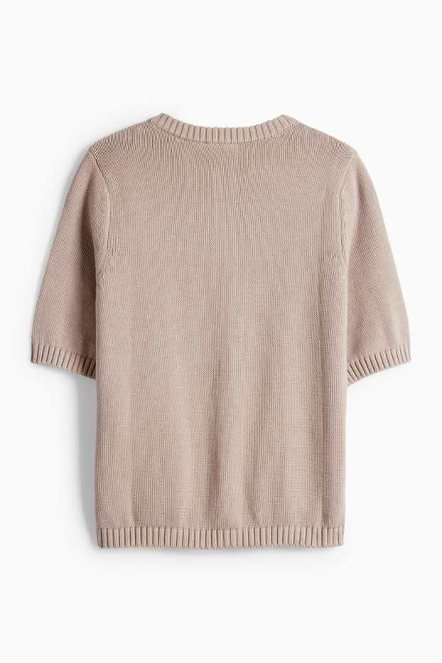 Damen - Strickjacke - hellbraun