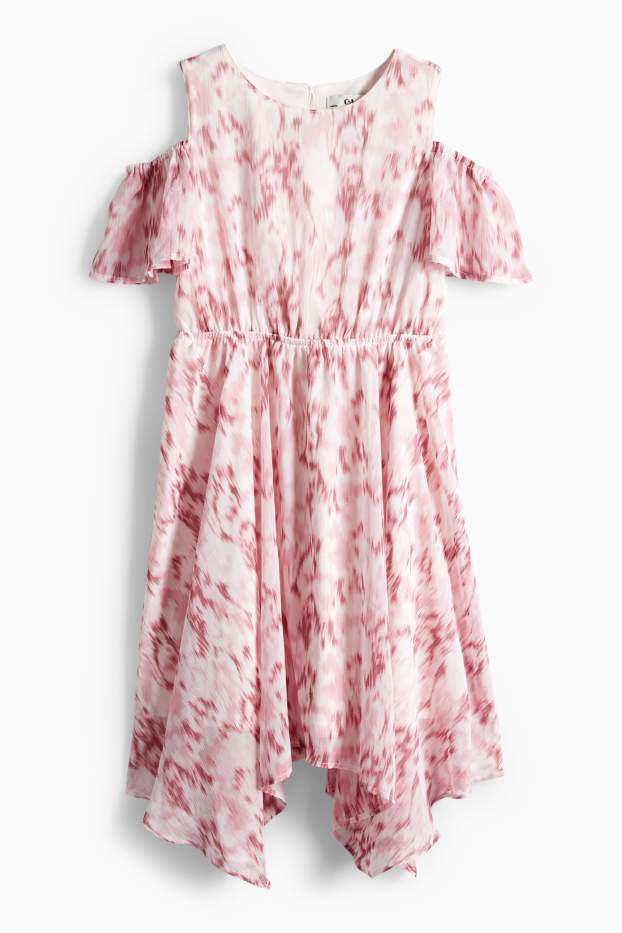 Copii - Fete - Rochie - cu model - alb / roz