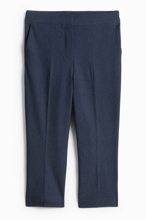 Femei - Pantaloni capri - talie medie - slim fit - albastru închis