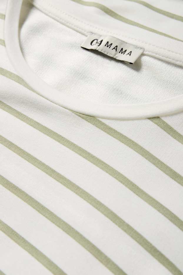 Damen - Still-T-Shirt - gestreift - weiß / grün