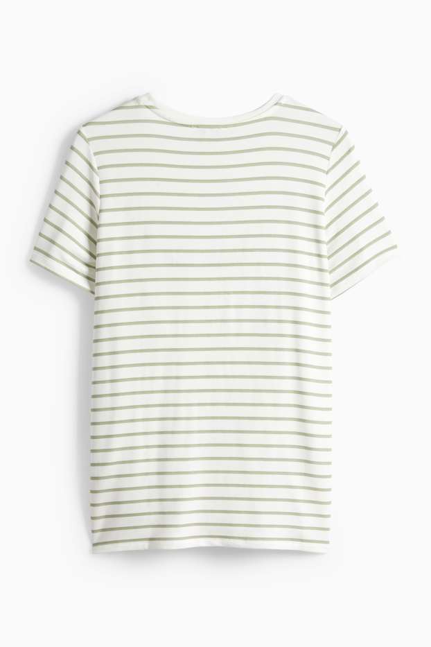 Damen - Still-T-Shirt - gestreift - weiß / grün