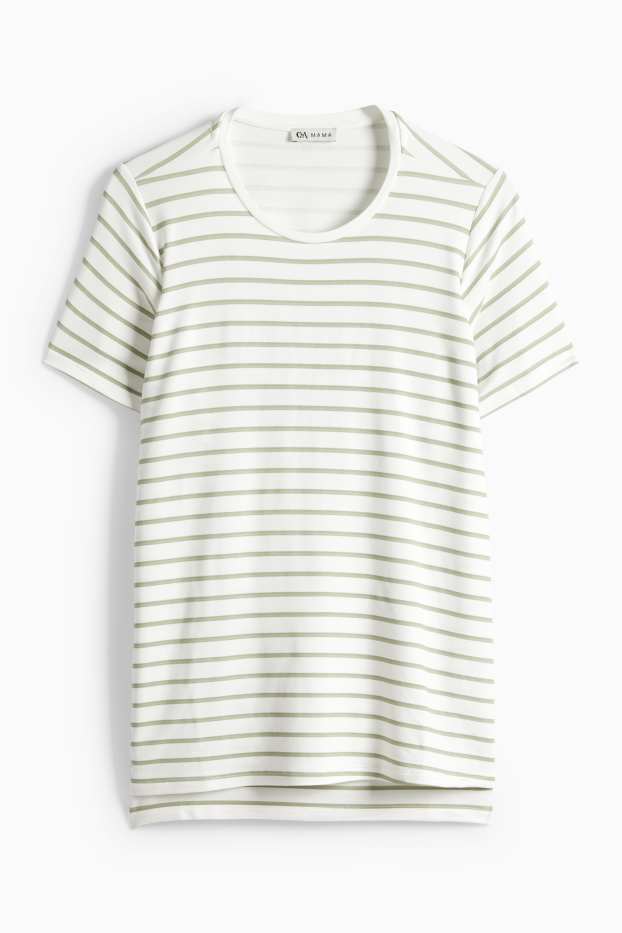 Damen - Still-T-Shirt - gestreift - weiß / grün