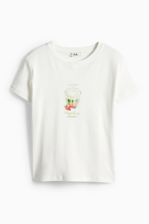 Femei - Tricou - supradimensionat - alb