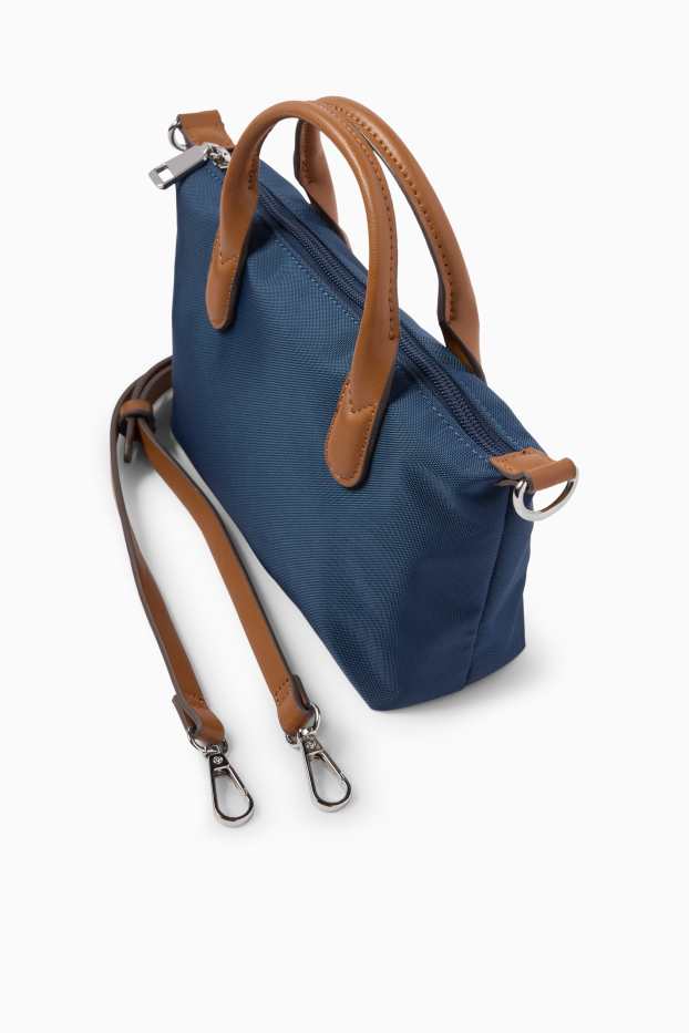 Damen - Kleiner Shopper mit abnehmbarem Taschengurt - dunkelblau