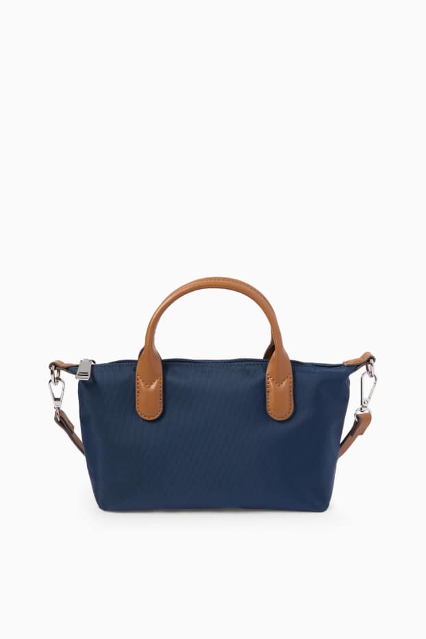 Damen - Kleiner Shopper mit abnehmbarem Taschengurt - dunkelblau