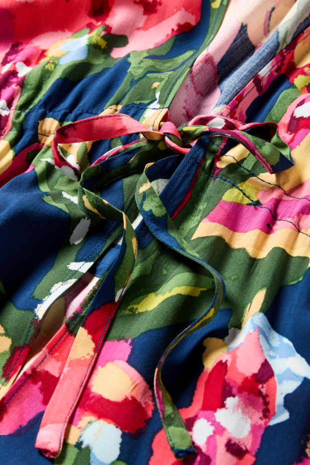 Women - Kimono - floral - dark blue