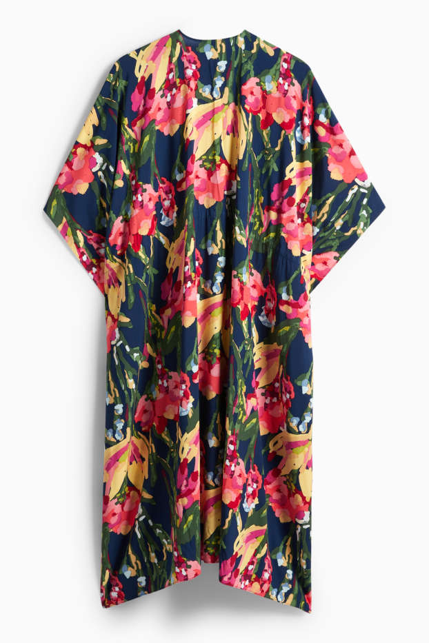 Women - Kimono - floral - dark blue