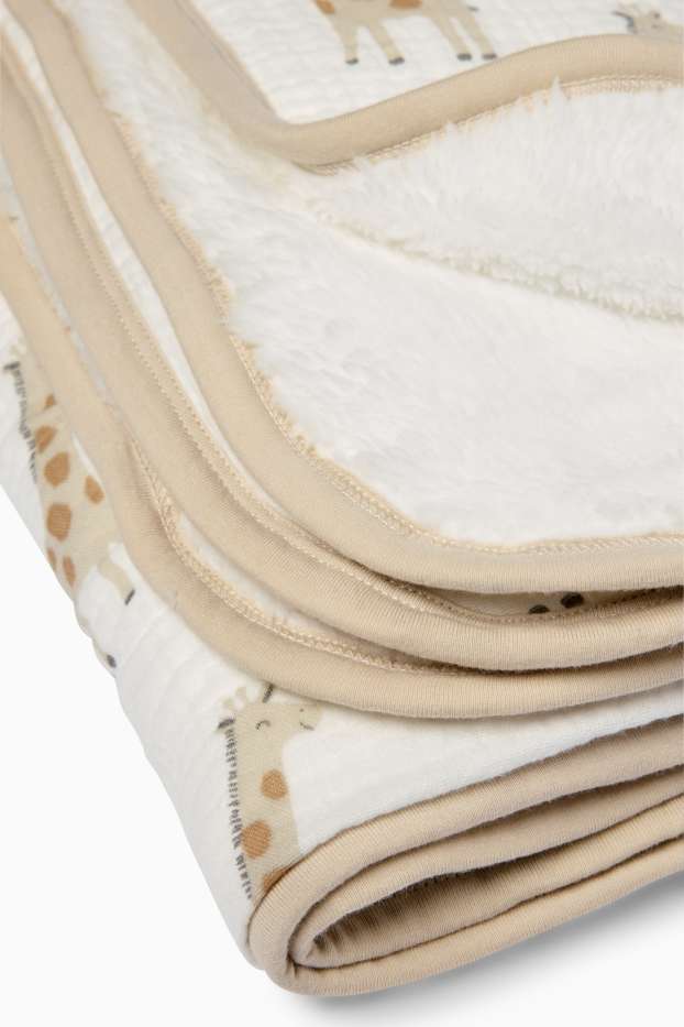 Unisex - Giraffe - Baby-Decke - 100 x 75 cm - cremefarben