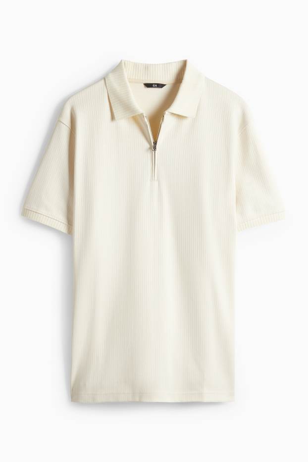 Hommes - Polo - blanc crème