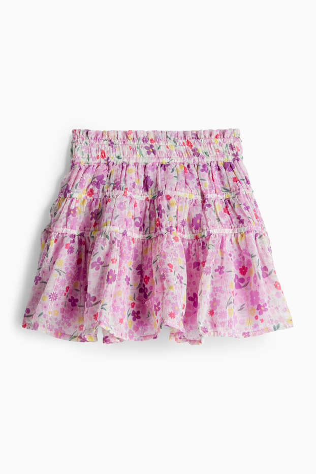 Copii - Fete - Floare - fustă - aspect lucios - multicolor