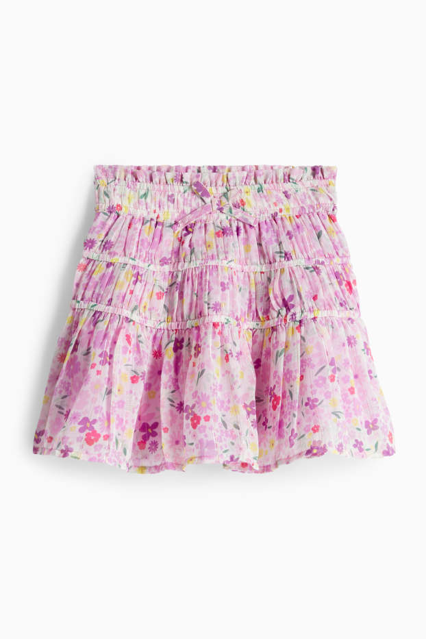 Copii - Fete - Floare - fustă - aspect lucios - multicolor