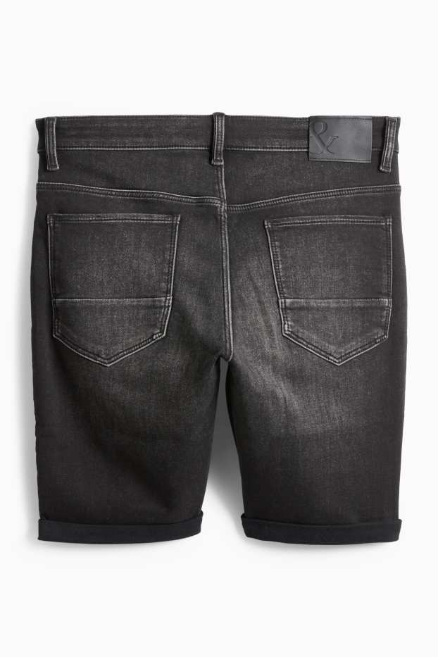 Men - Denim shorts - Flex jog denim - LYCRA® - black