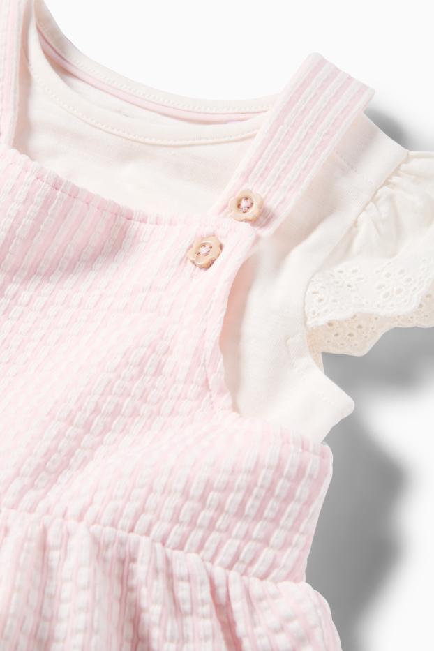 Baby Girls - Baby outfit - broderie anglaise - 2 piece - white / rose