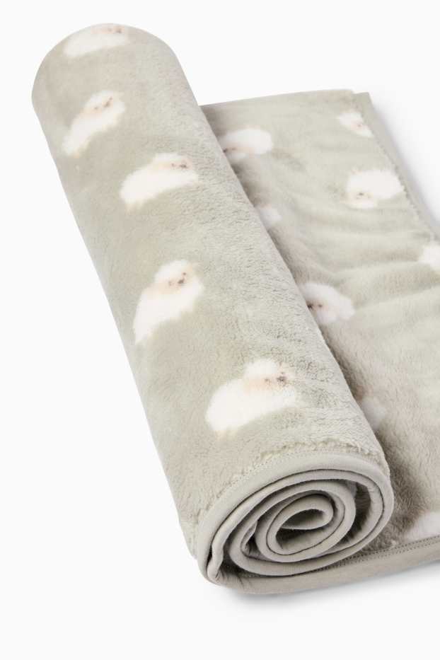 Baby Jungen - Schäfchen - Baby-Decke - 100 x 85 cm - hellgrün