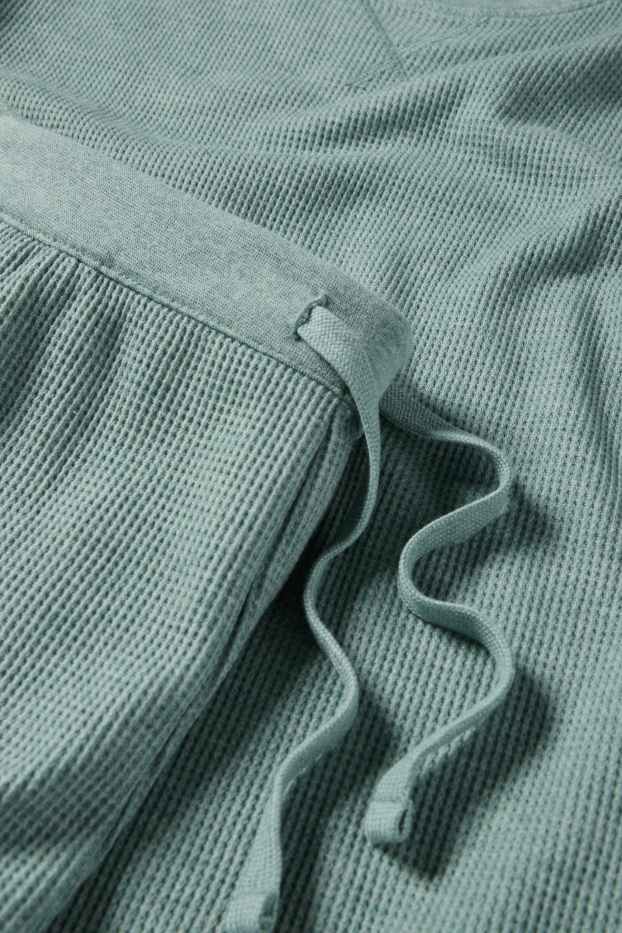 Herren - Shorty-Pyjama - strukturiert - grün