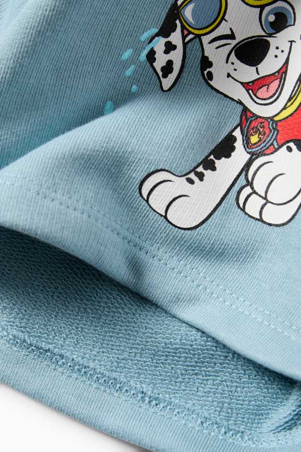 Enfants garçons - La Pat’ Patrouille - ensemble - T-shirt et short en molleton cargo - blanc / bleu